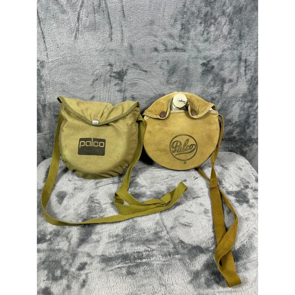 Vintage Palco Boy Scouts Canteen & Mess Kit Set Canvas Bags Military Style SEE